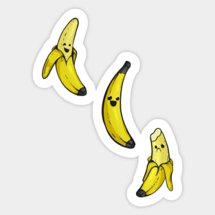 Banana Buddies: Happy, Half-Peeled, &amp;amp; Bitten with Whimsical Charm Sticker